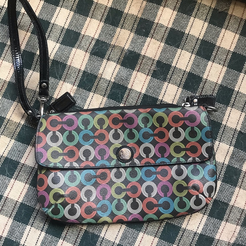 Coach rainbow clutch